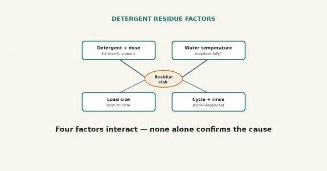 Detergent Residue on Dark Clothes: Load, Dose and Rinse Checks