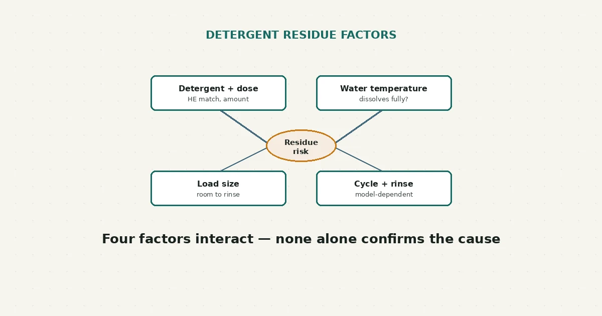 Detergent Residue on Dark Clothes: Load, Dose and Rinse Checks
