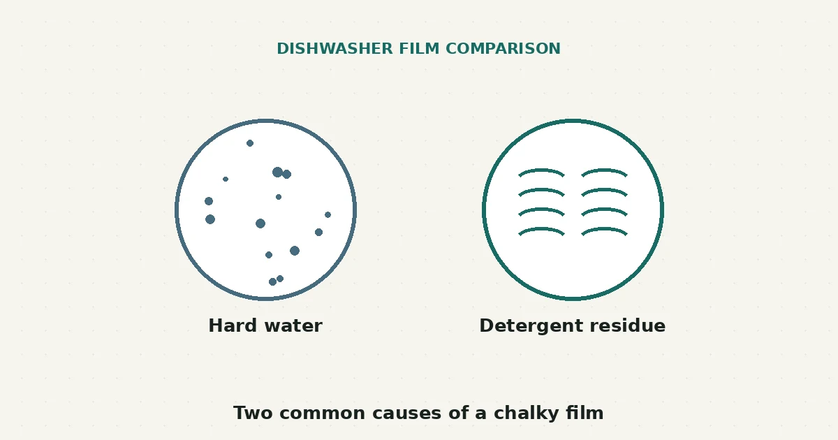 Dishwasher Leaves White Film: Hard Water or Detergent Residue?